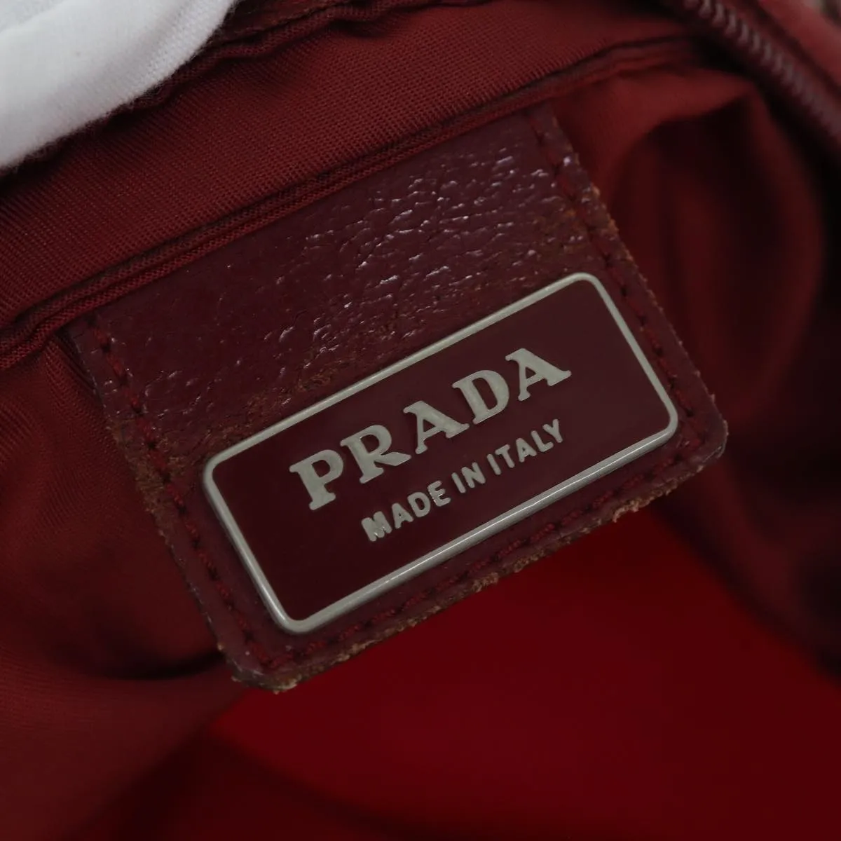 Trendy Inspired Prada Shoulder Bag Nylon Red Auth 77080