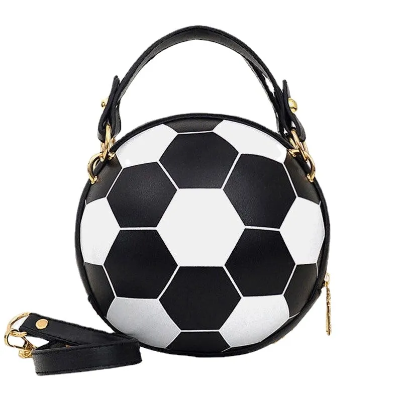 women basketball football look mini round bag hangbag adjustable shoulder cross body